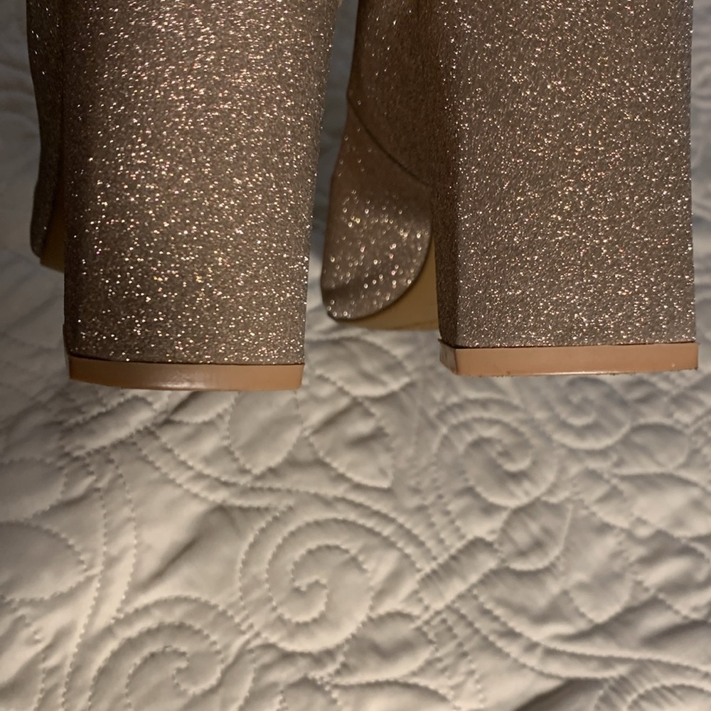 Dream Pairs gold glitter block heel dressy shoes size 9 - Picture 8 of 12